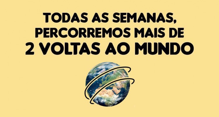 2 voltas ao mundo todas as semanas!