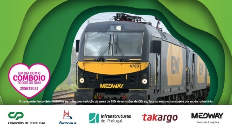Um comboio de mercadorias da MEDWAY permite retirar da estrada cerca de 19 cami&otilde;es
