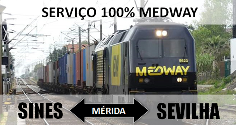 Transporte de mercanc&iacute;as 100% MEDWAY de Sines a Sevilla